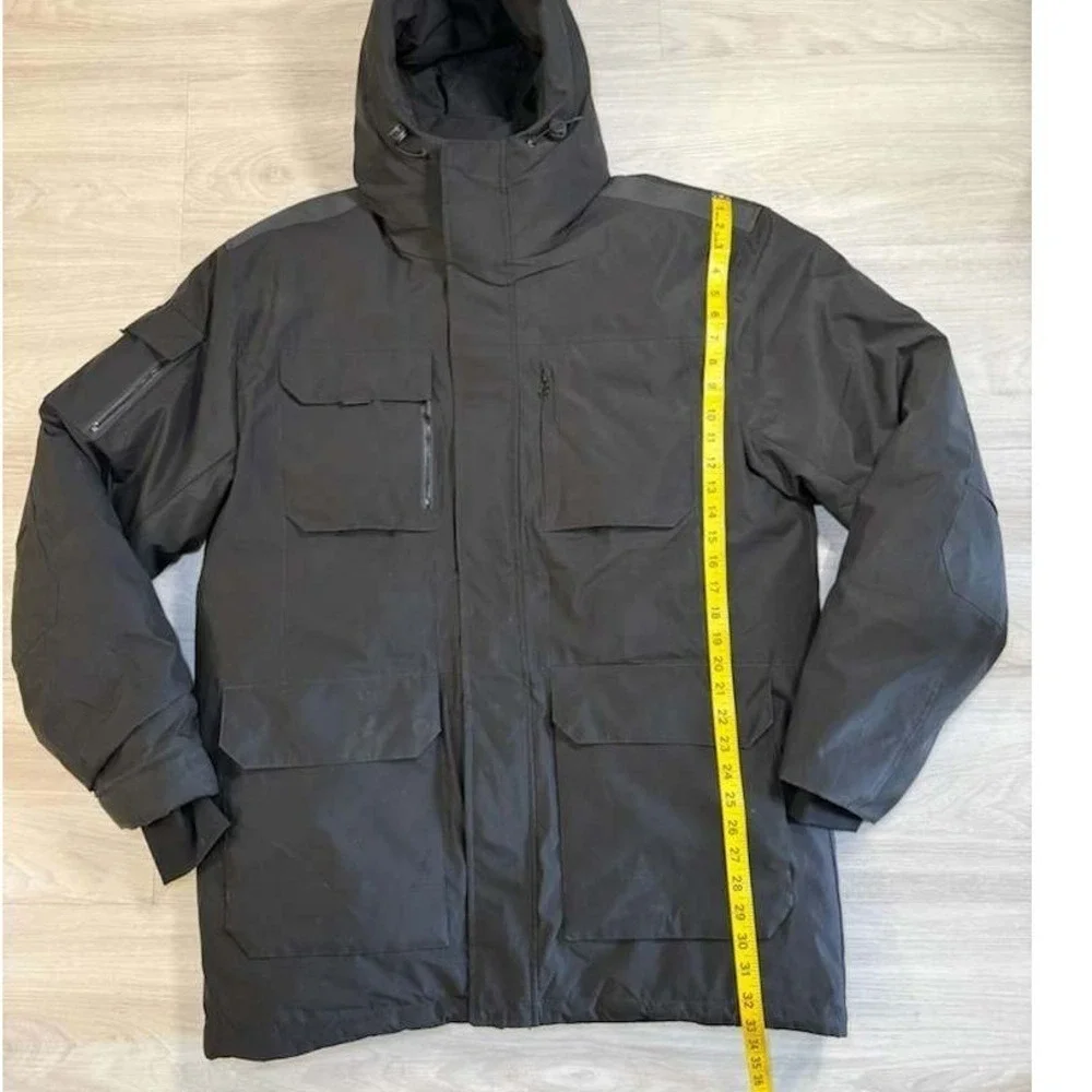 DASCRAMB Insulated Hooded Jacket Mens XL Black Utility Parka Winter Coat
